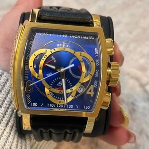 Invicta S1 Rally Chronograph 27951 Gold Tone Blue Dial Racing Watch